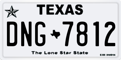 TX license plate DNG7812