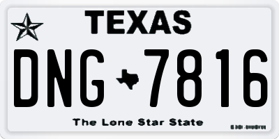 TX license plate DNG7816