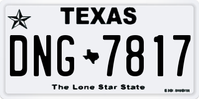 TX license plate DNG7817