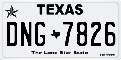 TX license plate DNG7826