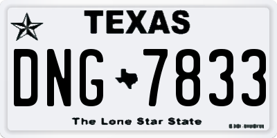 TX license plate DNG7833