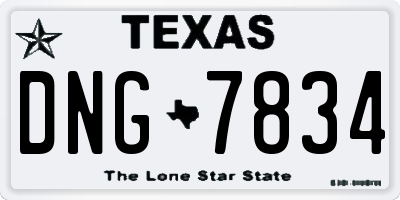 TX license plate DNG7834
