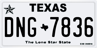 TX license plate DNG7836