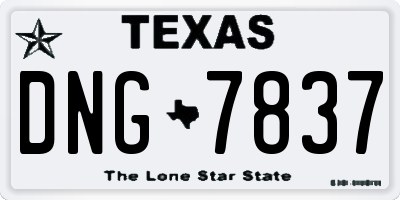 TX license plate DNG7837