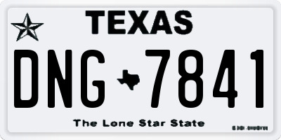 TX license plate DNG7841