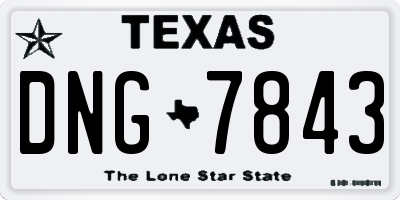 TX license plate DNG7843