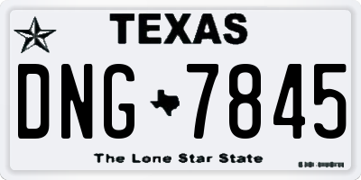 TX license plate DNG7845