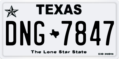 TX license plate DNG7847