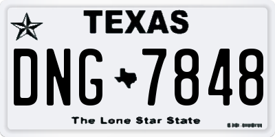 TX license plate DNG7848