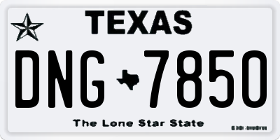 TX license plate DNG7850