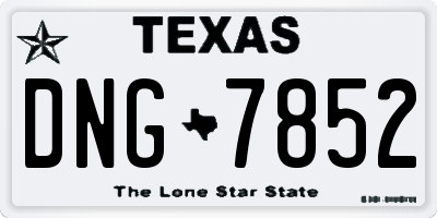 TX license plate DNG7852