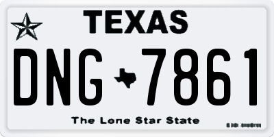 TX license plate DNG7861