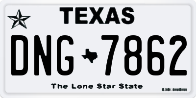TX license plate DNG7862