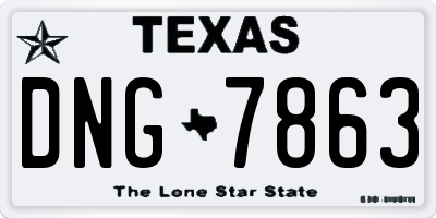 TX license plate DNG7863