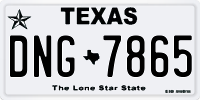 TX license plate DNG7865