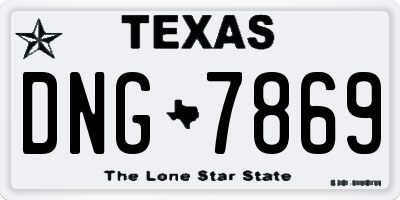 TX license plate DNG7869