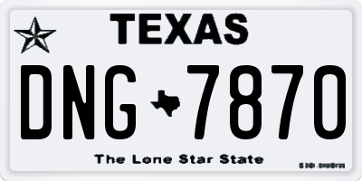 TX license plate DNG7870