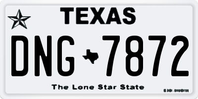 TX license plate DNG7872