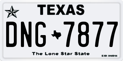 TX license plate DNG7877