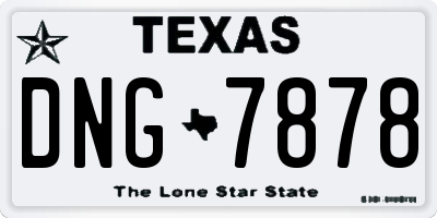 TX license plate DNG7878
