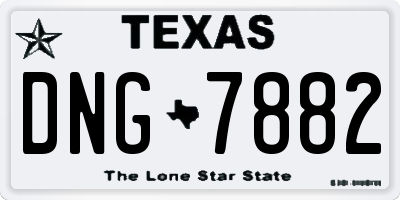TX license plate DNG7882