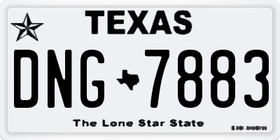 TX license plate DNG7883