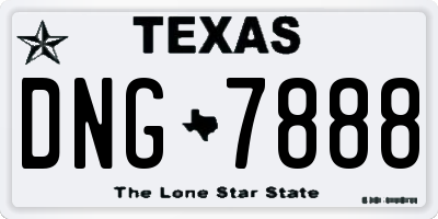 TX license plate DNG7888