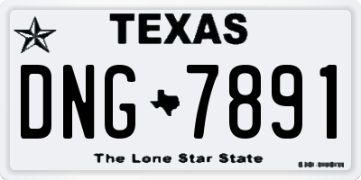 TX license plate DNG7891