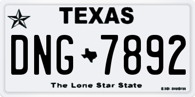 TX license plate DNG7892