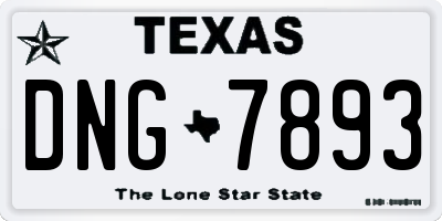 TX license plate DNG7893