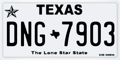 TX license plate DNG7903