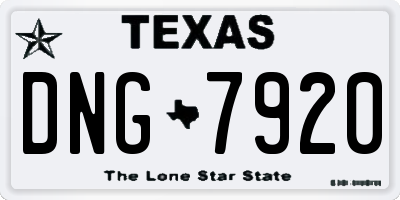 TX license plate DNG7920