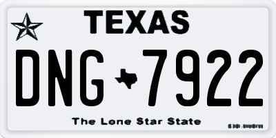 TX license plate DNG7922