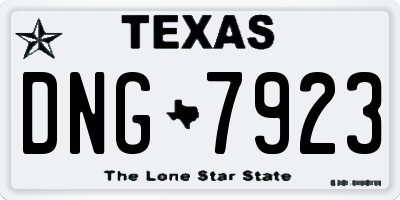 TX license plate DNG7923