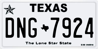 TX license plate DNG7924