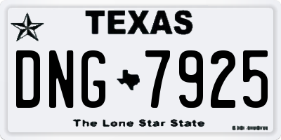 TX license plate DNG7925