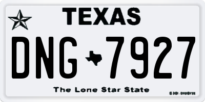 TX license plate DNG7927
