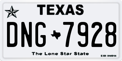 TX license plate DNG7928