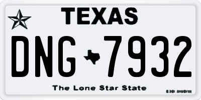 TX license plate DNG7932