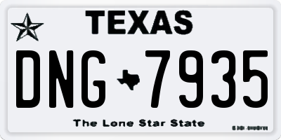 TX license plate DNG7935