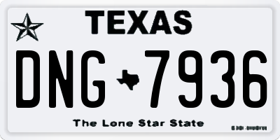 TX license plate DNG7936