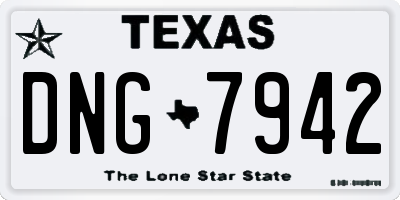 TX license plate DNG7942