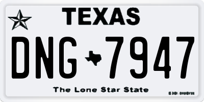 TX license plate DNG7947