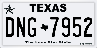 TX license plate DNG7952