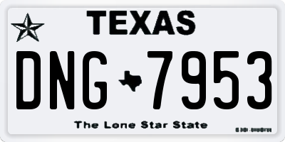 TX license plate DNG7953