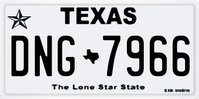 TX license plate DNG7966