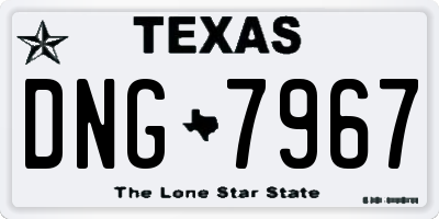 TX license plate DNG7967
