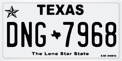TX license plate DNG7968