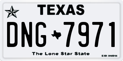 TX license plate DNG7971