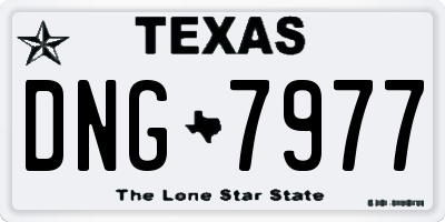 TX license plate DNG7977
